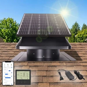 25/50W DC 24V Solar Powered Industrial Roof Air Exhaust Fan Energy Saving Ventilation Fan for Greenhouse Poultry Farm Solar Fan