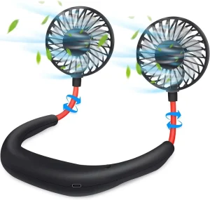 2500mAh Wearable USB Charging Air Cooling Conditioner Fan Portable Neck Fan Mini Handheld Fan