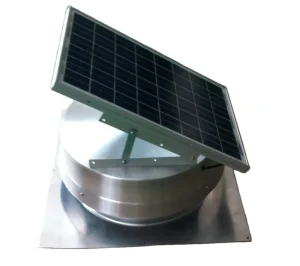 25W Solar Attic Fan Max 1749 CFM Solar Roof Ventilator Custom Brushless DC Motor Corrosion Resistant Aluminum Construction