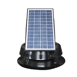 25W Solar Fan Max 1749cfm Custom Brushless DC Motor Seamless Powder Coated Steel Construction for Residential Home Ventilation