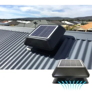 25W Solar Powered Industrial Attic Gable Exhaust Fans Ceiling Mounted HVAC Ventilation for Smoke and Heat Extraction Cooling Use