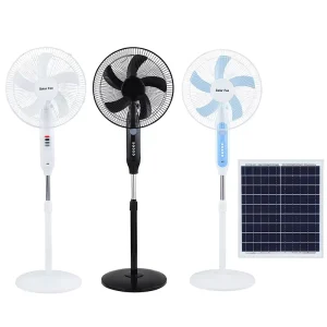 25W Two Charging Methods Solar Rechargeable Stand Fan Remote Control Digital Plastic 3.7V Floor 16 Inch 1 a Solar Fan