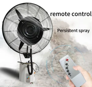 26 30 Inch Electric Remote Wall Mounted Industrial Spray Fan Fine Atomization Water Mist Oscillating 16L Tank Metal 3 Speed