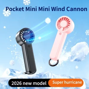 26 Newest Model G11 Handheld Fan with USB Outdoor Hook 120 Degree Angle High Speed Pocket Mini Fan 5 Blades 2000mAh Battery