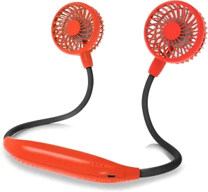 2600mAh Battery Operated Portable Neck Fan 6-Speed Wearable Sports Mini USB Hand Fan