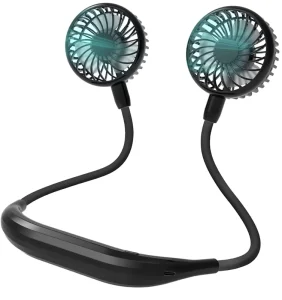 2600mAh USB Wearable Neck Fan for Outdoor Sports Office Gym Travel Ultra Quiet Personal Cooling Hand Free 3 Speed Car