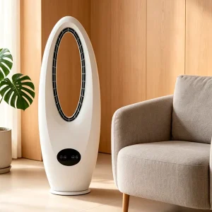 28 Inches Plastic Construction 3 Speed Settings Energy Efficient Oscillating Indoor Bladeless Ac Motor Fan