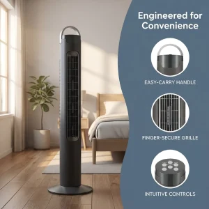 29 Inch Power Oscillating Cooling Standing Tower Pedestal Fan Timer Remote Bladeless Cooling Fan