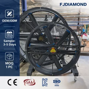 2M 6.5FT 1.5M 5FT Industrial Cooling Fan Motor 220V Waterproof Big Wind Standing Portable Drum Fan for Farm & Warehouse