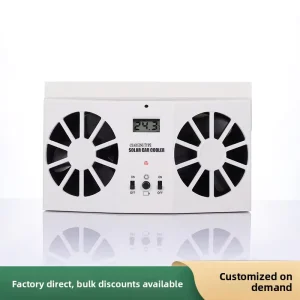 2W Plastic Dual Outlet Solar Powered Car Ventilation Fan a Summer Cooling Essential for Air Circulation in Vehicles