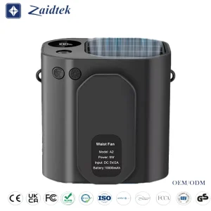 3 In1 Portable Waist Clip Fan Hands-Free Cooling Belt Fan USB Rechargeable Outdoor Sports Mini Ventilateur with Light Household