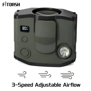 3 Speed Adjustment Waist Fan 8000mAh Battery Powered Clip on Fan with Emergency Light for Sports