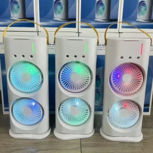 3 in 1 Double Head Spray Desktop Fan Three hole 7 Color Mist Water Cooling Fan Air Conditioner with Remote Control