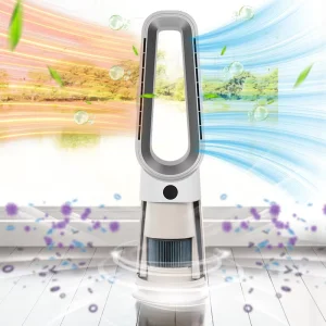 3 in 1 Hot and Cool Floor Standing Fan H13 Hepa Air Purifier Fan Electric Smart Bladeless Tower Fan Heater