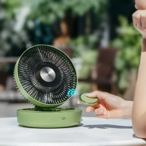 3 in 1 Remote Control Wall Mounted Portable Foldable Rechargeable Power Bank Camping Home Desktop Fan with Led Light