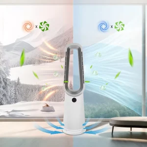 3 in 1 Remove 99.9% Pollutants Air Purifier Fan Electric Bladeless Hot and Cold Cooling Fan Heater Without Blade