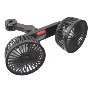 3 speed Black 120W Car Seat Back Cooling Fan USB Charge Dual Head Fan 360 Degree Rotation Neck Cooler for Summer Car Accessories