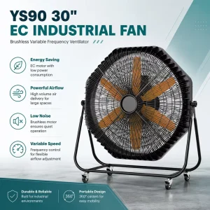 30 Inch Direct Factory Supply 450W 220V 50Hz 7 Speed Industrial Fan With Stand for Commercial Building