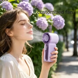 3000mah Portable Rechargeable USB & Battery Powered Outdoor Desk Hand Turbo Mini Fan with Digital Display