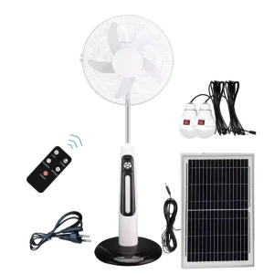 30W Adjustable Height Remote Control Rechargeable Solar Powered Fan with Solar Panel