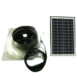 30W Gable Mount Solar Attic Fan Wall Mounted Custom Brushless DC Motor Aluminum Housing Max Airflow 1883cfm for Greenhouse