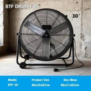 30inch 6000CFM Fan Standig Fan Ventilation Fans 3 Speed Industrial Fan for Construction Ventilation Floor Fan Portable Fan