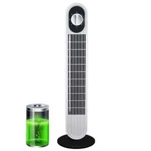 32″ DC Tower Fan Cooler Lithium Battery Rechargeable Bladeless Air Conditioning Tower & Pedestal Fans Air Blower HJ 32CF1