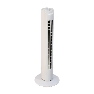 32 Inch Electric Pedestal Fan Portable AC Motor Oscillating Bladeless Tower Fan Plastic Remote Control 3-Speed Household Energy
