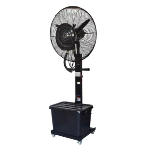 320W Solar-Powered Indoor/Outdoor Floor Spray Fan Mute Low Noise Fast Cooling Hotels Garages Metal Boxes Mechanical Mist Feature