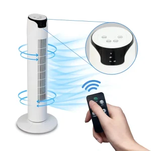 36 Inch Bladeless Oscillating Pedestal Fan Remote Control 3-Speed Digital Display 7H Timer Energy Electric Hotel Household
