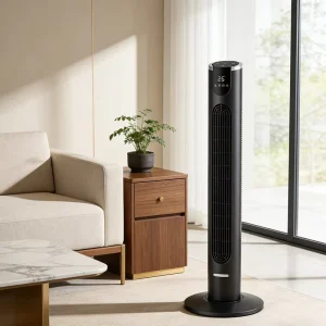 36 Inch High Airflow DC Tower Fan With Remote Control Cooling Air Circulation LED Display for Home and Office