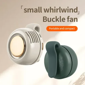 360 Adjustable Bladeless USB Ultra Lightweight Portable Waist Fan Clip-On Design for Hiking Fishing