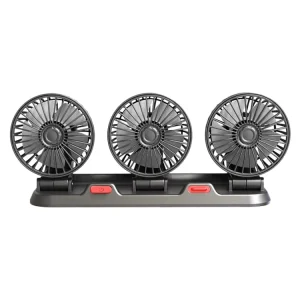 360 Degree Adjustable 3 Head Automotive Electric Fan USB 5V 2 Speeds Silent Plastic 6 Inch Blade 45 DB Car Home Desk Office