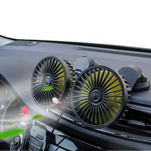 360 Degree Adjustable Double Head Electric Car Cooling Fan USB Powered ABS Material Low Noise 10W 4 Inch Blades Sedan SUV RV