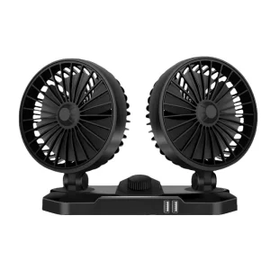 360 Degree Rotation Car Fan Dashboard Double Fan Car Cooling Electric Fan