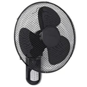360 Degree Wall Mounted Rotating Fan Remote Control 3 Speed Mechanical Control Plastic Material Household Use Low