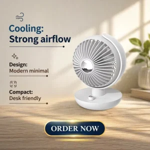360 Rotatable Detachable Washable Rechargeable Silent USB Plastic Desktop Fan Brushless Motor Globe Shaped Circulating Air