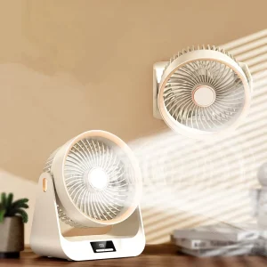 3600mAh Digital Display Multifunctional 180 Degree Adjustable Fan Mini Air Circulation Desktop Cooling Fan