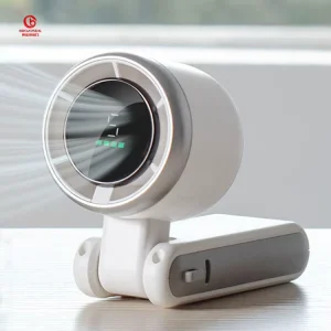 3600mha Custom Electric Wearable with Digital Display Leafless Bladeless Rechargeable Portable Fan Small Fan Mini