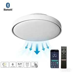 36W Bladeless DC Motor 6 Speed Dimmable LED Smart Home Ceiling Fan Light Plastic Construction for Bedroom Kitchen Living Room