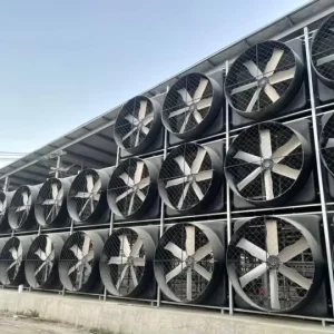 38 Inch Livestock Fan for Dairy Farm High Quality Shutter & APP Controlled Motor Wall Mounted with 220v Plastic Blade for Safety
