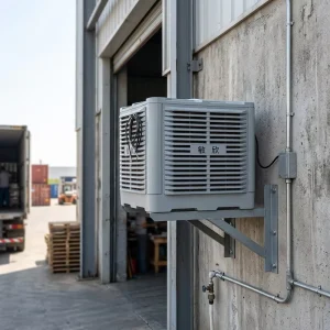 380V 50Hz 1.1KW 18000m³ h 25L H Industrial EVAPORATIVE Wall Mounted Air Cooler Fan Air Conditioner Type Product