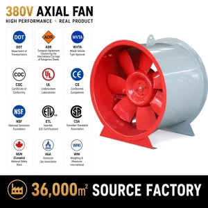 380V Industrial Axial Flow Fan Powerful Workshop Cooling Exhaust Ventilator