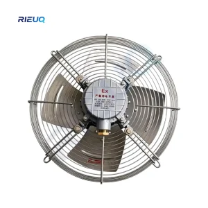 380v Inline Duct Exhaust Fan Stainless Steel Explosion Proof Ac Air Compressor Net Hood Axial Flow Fan for Cold Storage Room