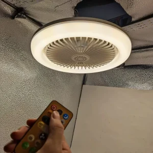 3CCT LED Ceiling Fan with 360° Rotate Light B22 E27 Mini Cool Fan Converter ABS Body Remote Control Color Lamp Bulb for Home Use