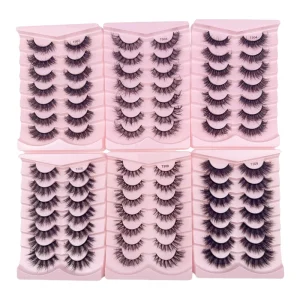3D Eyelashes Handmade Faux Mink Lashes Strips Private Label Wispy Eyelash Extensions Full Strip Lashes