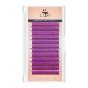 3D Wispy Lashes Premade Volume Fans Purple Blue Colored W Eyelash Lifting Light Soft Cosplay Mix Tray
