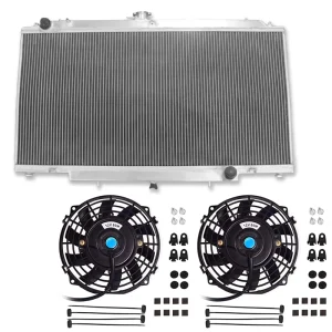 3Row Aluminium Radiator & Fans for On Nissan Patrol Y61 GU 4.5L Petrol TB45