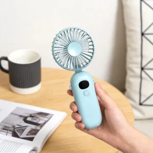 3in1 Handheld Neck Desk Fan Battery Powered Foldable Portable 5 Speed Digital Display Wearable Hands Free Car Household Outdoor