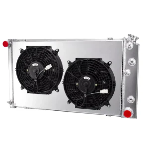 4 Core Radiator Shroud Fan for Chevy Camaro 1970-1981 Monte Carlo G-Body GMC 1978-1987